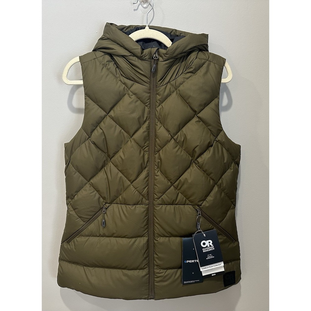 NEW Outdoor Research Coldfront Hooded Down Vest Womens M Full Zip NWT